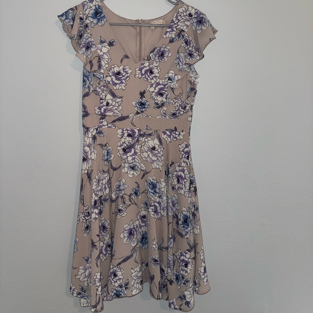 Altar'd State Purple Floral Midi Dress